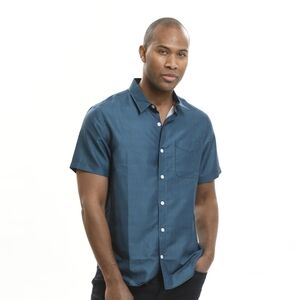 Men's Blue Short Sleeve Shirt